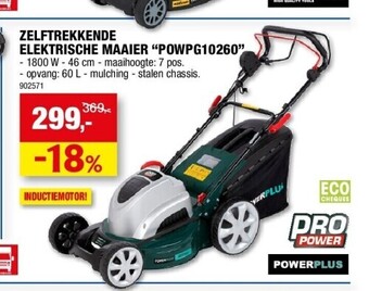 Hubo Zelftrekkende elektrische maaier “powpg10260” aanbieding