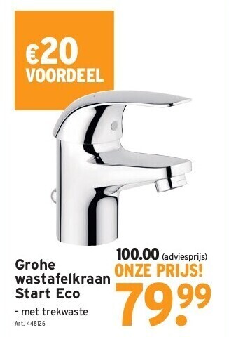 GAMMA Grohe wastafelkraan start eco aanbieding