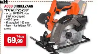 Hubo Accu cirkelzaag “powdp25200” aanbieding