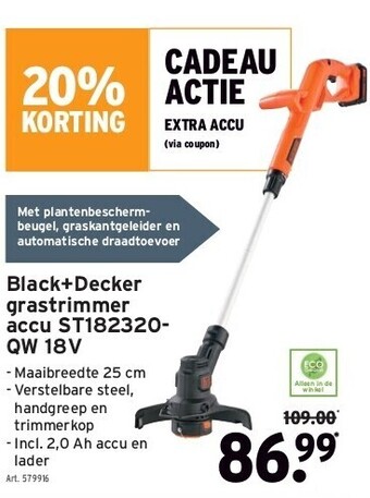 GAMMA Black+decker grastrimmer accu st182320- qw 18v aanbieding