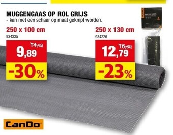 Hubo Muggengaas op rol grijs 250 x 100 cm aanbieding