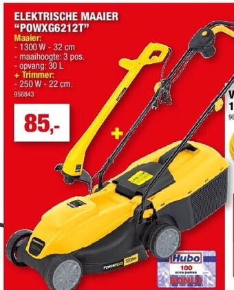 Hubo Elektrische maaier “powxg6212t” aanbieding