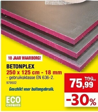 Hubo Betonplex  250 x 125 cm - 18 mm aanbieding