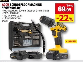 Hubo Accu schroefboormachine “powx00830” aanbieding