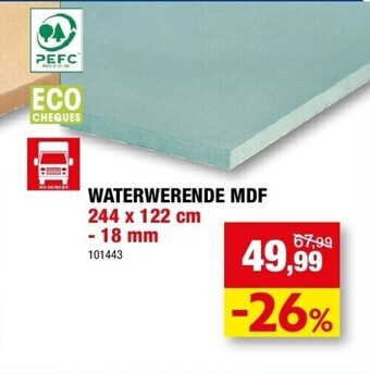 Hubo Waterwerende mdf 244 x 122 cm - 18 mm aanbieding