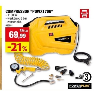 Hubo Compressor “powx1706” aanbieding