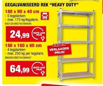 Hubo Gegalvaniseerd rek “heavy duty” 180 x 90 x 40 cm aanbieding
