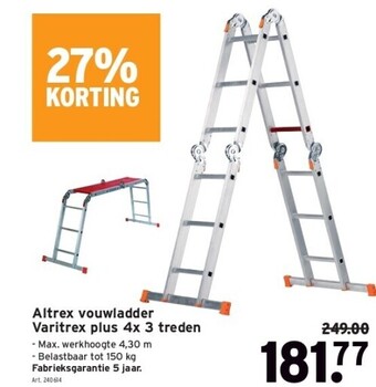 GAMMA Altrex vouwladder varitrex plus 4x 3 treden aanbieding