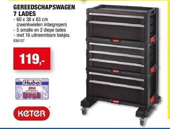 Hubo Gereedschapswagen 7 lades aanbieding