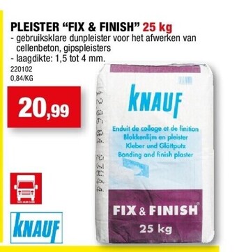 Hubo Pleister “fix & finish” 25 kg aanbieding