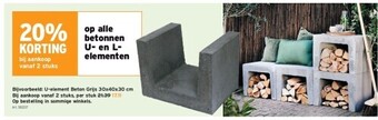 GAMMA U-element beton grijs 30x40x30 cm aanbieding