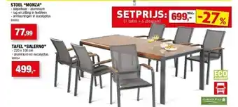 Hubo Setprijs: (1 tafel + 6 stoelen) aanbieding