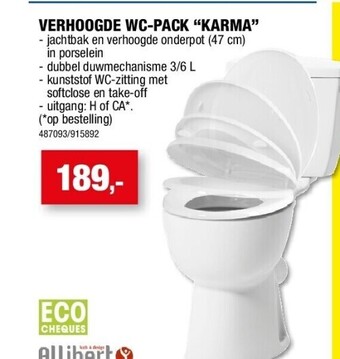 Hubo Verhoogde wc-pack “karma” aanbieding