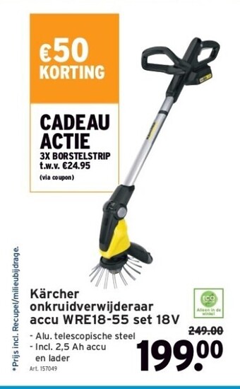 GAMMA Kärcher onkruidverwijderaar accu wre18-55 set 18v aanbieding