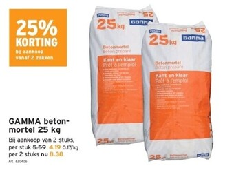 GAMMA Gamma betonmortel 25 kg aanbieding