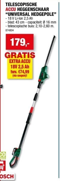 Hubo Telescopische accu heggenschaar “universal hedgepole” aanbieding