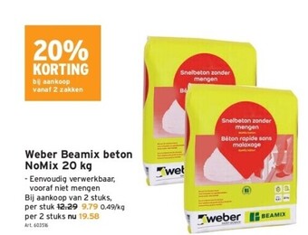 GAMMA Weber beamix beton nomix 20 kg aanbieding
