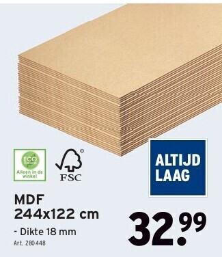 GAMMA Mdf 244x122 cm aanbieding