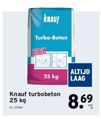 GAMMA Knauf turbobeton 25 kg aanbieding
