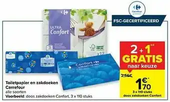 Carrefour Doos zakdoeken confort aanbieding