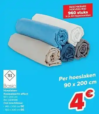 Carrefour Hoeslaken fluweelzacht effect aanbieding