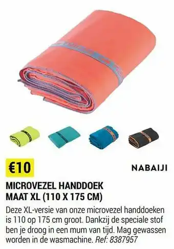 Decathlon Microvezel handdoek maat xl aanbieding