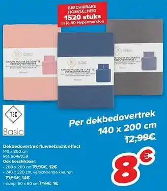Carrefour Dekbedovertrek fluweelzacht effect aanbieding