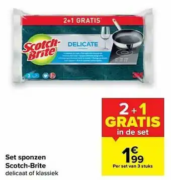 Carrefour Set sponzen scotch-brite aanbieding