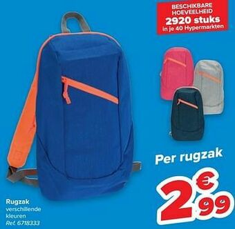 Carrefour Rugzak aanbieding