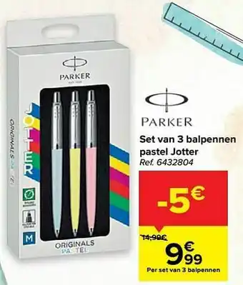 Set van 3 balpennen pastel jotter