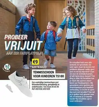 Decathlon Tennisschoen voor kinderen ts100 aanbieding