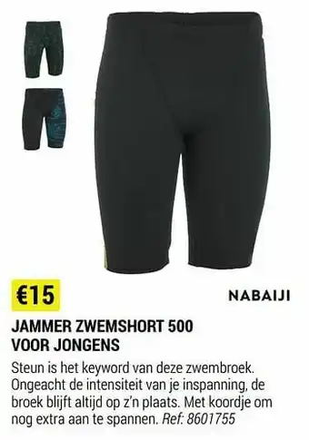 Decathlon Jammer zwemshort 500 voor jongens aanbieding