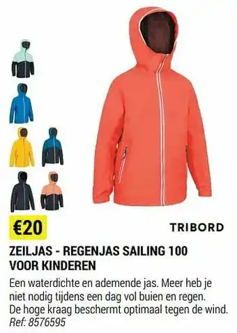 Decathlon Zeiljas - regenjas sailing 100 voor kinderen aanbieding