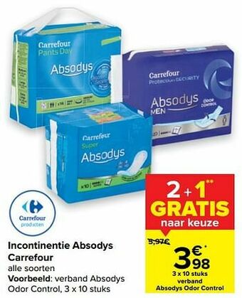 Carrefour Verband absodys odor control aanbieding