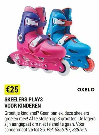 Decathlon Skeelers play3 voor kinderen aanbieding
