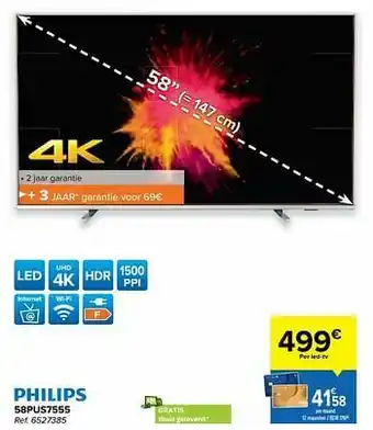 Carrefour Philips 58pus7555 aanbieding