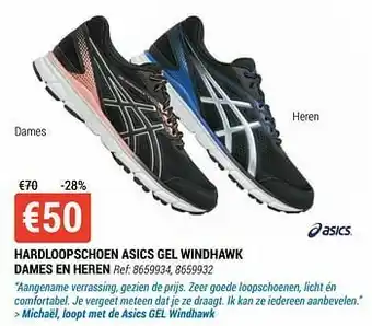 Decathlon Hardloopschoen asics gel windhawk dames en heren aanbieding