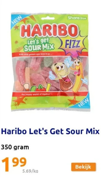 Action Haribo let's get sour mix aanbieding