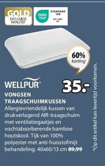 Jysk Vongsen traagschuimkussen aanbieding