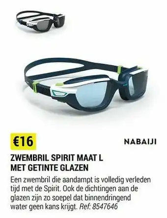 Decathlon Zwembril spirit maat l met getinte glazen aanbieding