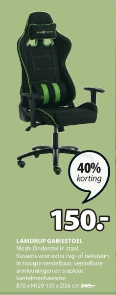 Jysk Lamdrup gamestoel aanbieding