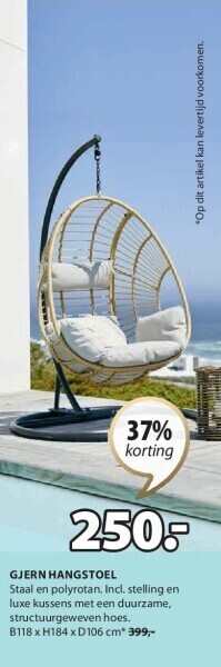 Jysk Gjern hangstoel aanbieding