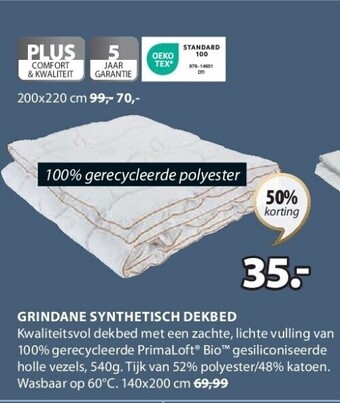 Jysk Grindane synthetisch dekbed aanbieding
