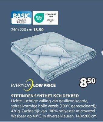 Jysk Stetinden synthetisch dekbed aanbieding