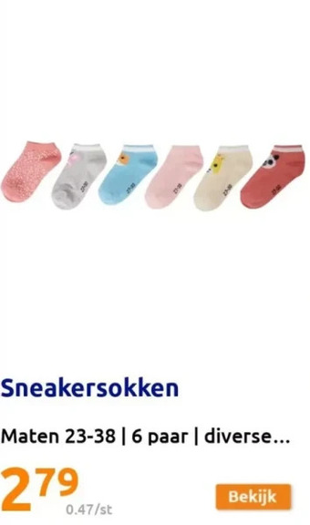 Action Sneakersokken aanbieding