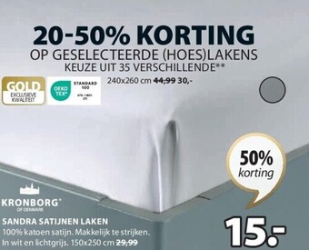 Jysk Sandra satijnen laken aanbieding