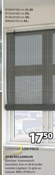 Jysk Byre rolgordijn aanbieding