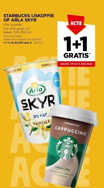 Jumbo Starbucks ijskoffie of arla skyr aanbieding