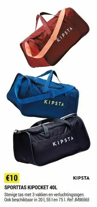 Sporttas kipocket