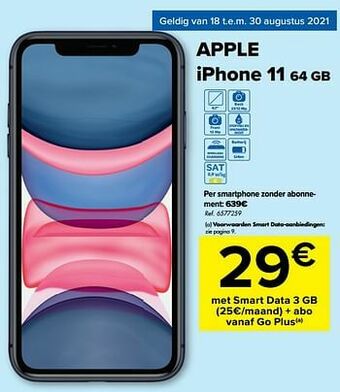 Carrefour Apple iphone 11 64 gb aanbieding